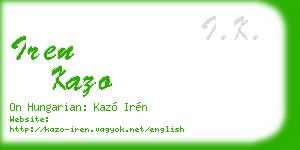 iren kazo business card